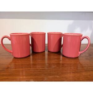 Vintage Corning Coral Ceramic Coffee Mugs – Set of 4 | USA | Retro 1970s–80s